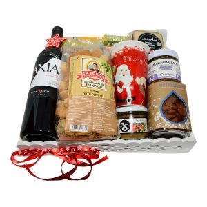 Coș cadou de Crăciun PAREA Greek Taste - seara cu vin și aperitive